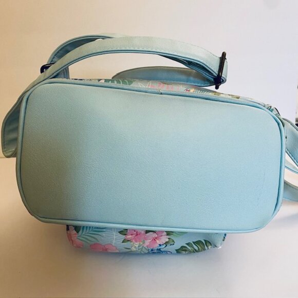 Loungefly Disney Stitch Tropical Hibiscus Floral Monstera leaf Mini Backpack EUC main image 4